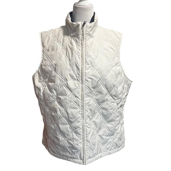 Eddie Bauer Women’s XL White Quilted Goose Down Vest - Picture 1 of 8
